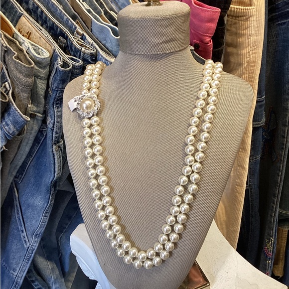 Vintage Y2K Elegant double layered Pearl Necklace - Picture 1 of 5
